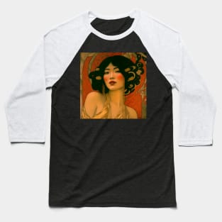 Art Deco Style Woman Baseball T-Shirt